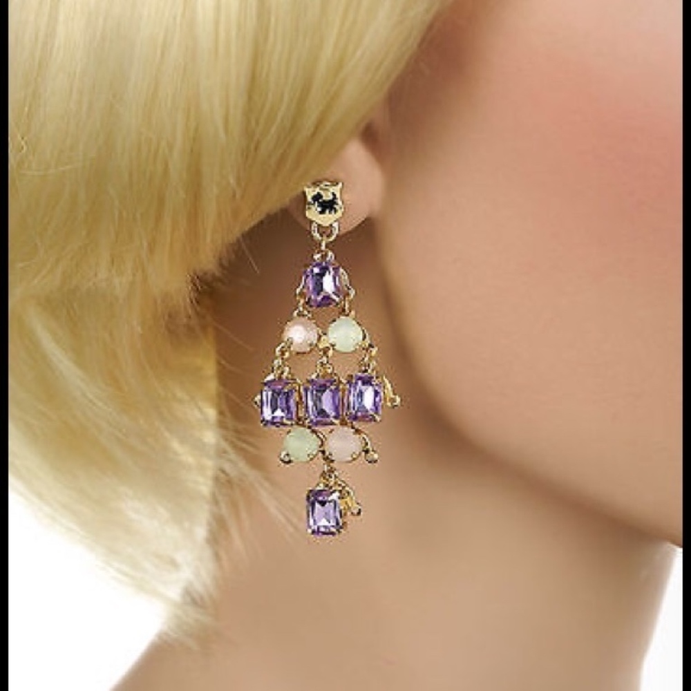 Juicy Couture Multi-Stone Chandelier Earrings NWT - Picture 2 of 3